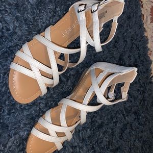 ESPRIT white zip up wedges (Never Used)